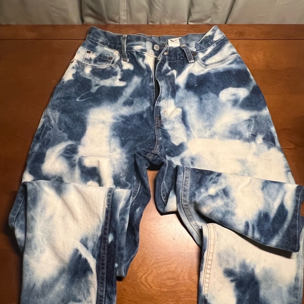 Tie-Dye Blue and White Jeans